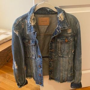 Distressed jeans jacket